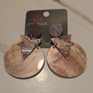 Paparazzi Metallic Gold Marble Design Earrings
